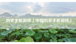 历史手机游戏（中国历史手机游戏）
