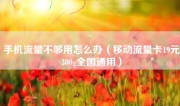 手机流量不够用怎么办（移动流量卡19元300g全国通用）