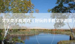 文字类手机游戏（好玩的手机文字游戏）
