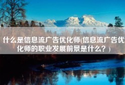 什么是信息流广告优化师(信息流广告优化师的职业发展前景是什么？)