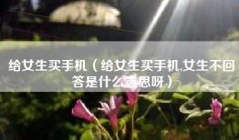给女生买手机（给女生买手机,女生不回答是什么意思呀）