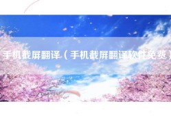 手机截屏翻译（手机截屏翻译软件免费）