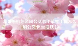 苹果手机怎么刷公交卡（苹果手机怎么刷公交卡,坐地铁）