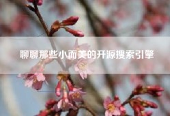 聊聊那些小而美的开源搜索引擎