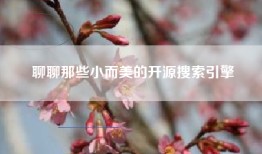 聊聊那些小而美的开源搜索引擎