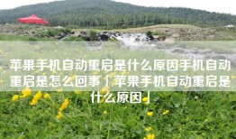 苹果手机自动重启是什么原因手机自动重启是怎么回事「苹果手机自动重启是什么原因」