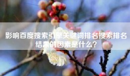 影响百度搜索引擎关键词排名搜索排名结果的因素是什么？
