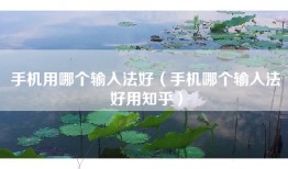 手机用哪个输入法好（手机哪个输入法好用知乎）