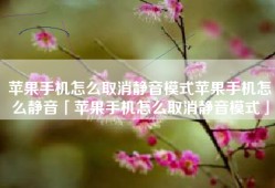 苹果手机怎么取消静音模式苹果手机怎么静音「苹果手机怎么取消静音模式」