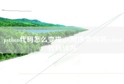 python代码怎么变成apk程序,如何将python代码转为c