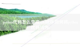 python代码怎么变成apk程序,如何将python代码转为c