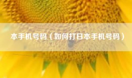 本手机号码（如何打日本手机号码）