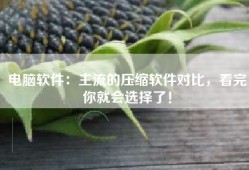 电脑软件：主流的压缩软件对比，看完你就会选择了！