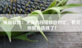 电脑软件：主流的压缩软件对比，看完你就会选择了！