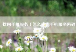 找回手机服务（怎么找回手机服务密码忘了）