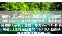 重磅！华为Mate70 Pro即将来袭，1.5K等深四曲屏与ToF 3D人脸识别引领未来手机趋势裸眼3d手机「重磅！华为Mate70 Pro即将来袭，1.5K等深四曲屏与ToF 3D人脸识别引领未来手机趋势」