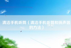 清洁手机听筒（清洁手机听筒和扬声器的方法）
