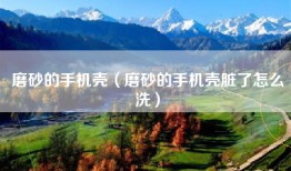 磨砂的手机壳（磨砂的手机壳脏了怎么洗）