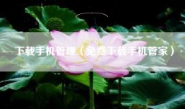 下载手机管理（免费下载手机管家）