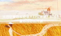 抖音巨量百应登录入口在哪里？抖音巨量百应怎么开通