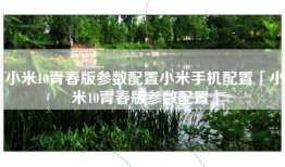 小米10青春版参数配置小米手机配置「小米10青春版参数配置」
