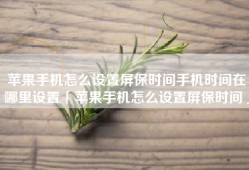 苹果手机怎么设置屏保时间手机时间在哪里设置「苹果手机怎么设置屏保时间」