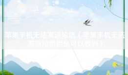 苹果手机无法发送短信（苹果手机无法发送短信但是可以收到）