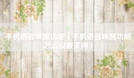 手机语音唤醒功能（手机语音唤醒功能怎么设置关闭）