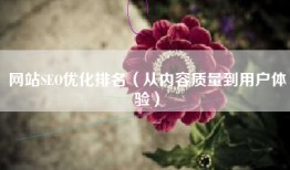 网站SEO优化排名（从内容质量到用户体验）
