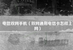 电信双网手机（双网通用电信卡怎样上网）
