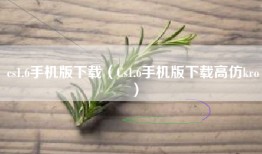 cs1.6手机版下载（Cs1.6手机版下载高仿kro）