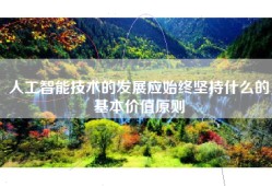 人工智能技术的发展应始终坚持什么的基本价值原则