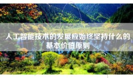 人工智能技术的发展应始终坚持什么的基本价值原则
