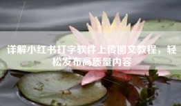 详解小红书打字软件上传图文教程，轻松发布高质量内容