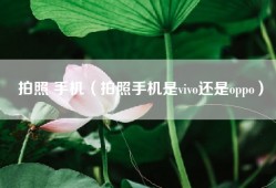 拍照 手机（拍照手机是vivo还是oppo）