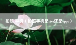 拍照 手机（拍照手机是vivo还是oppo）