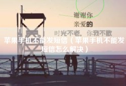 苹果手机不能发短信（苹果手机不能发短信怎么解决）