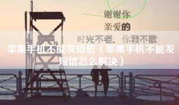 苹果手机不能发短信（苹果手机不能发短信怎么解决）