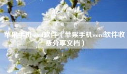 苹果手机word软件（苹果手机word软件收费分享文档）