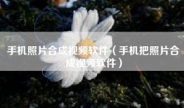 手机照片合成视频软件（手机把照片合成视频软件）