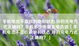 手机电池不喜欢的饱和状态 你的充电方式正确吗？手机多少电量充电合适「手机电池不喜欢的饱和状态 你的充电方式正确吗？」
