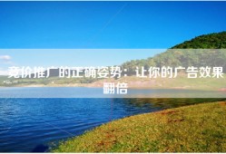 竞价推广的正确姿势：让你的广告效果翻倍