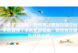 手机扩容指南：如何有效增加存储空间手机储存「手机扩容指南：如何有效增加存储空间」