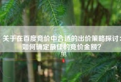 关于在百度竞价中合适的出价策略探讨：如何确定最佳的竞价金额？