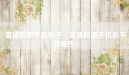 英雄联盟手机助手（英雄联盟手机助手有哪些）