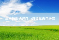 年末购车选好日 12月提车吉日推荐