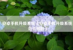 安卓手机升级系统（安卓手机升级系统会卡顿吗）