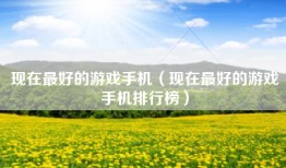 现在最好的游戏手机（现在最好的游戏手机排行榜）