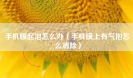 手机膜起泡怎么办（手机膜上有气泡怎么消除）