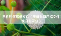 手机如何压缩文件（手机如何压缩文件夹打包发送）